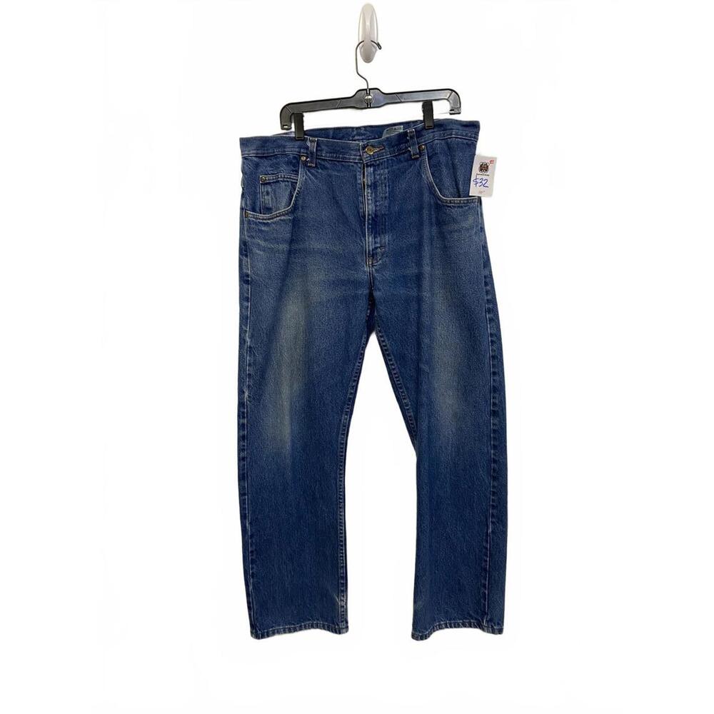 Classic Key Workwear Blue Denim Jeans Straight Fit Distressed Men’s Size W38 L29